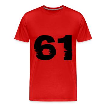 61 Zahl - Männer Premium Bio T-Shirt - Rot - Vorne - Damien (186cm)