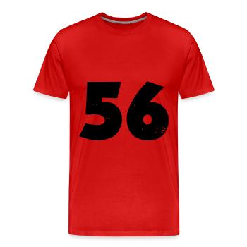 Nombre 56 - T-shirt bio Premium Homme - rouge - Devant - Damien (186cm)