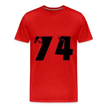 74 Nombre - T-shirt bio Premium Homme - rouge - Devant - Damien (186cm)