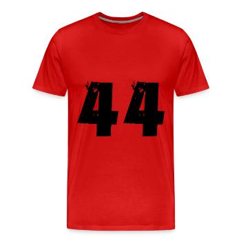 44 Zahl - Männer Premium Bio T-Shirt - Rot - Vorne - Damien (186cm)