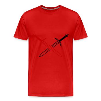Schwert Icon - Männer Premium Bio T-Shirt - Rot - Vorne - Damien (186cm)