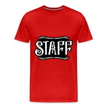 Membre du personnel - T-shirt bio Premium Homme - rouge - Devant - Damien (186cm)