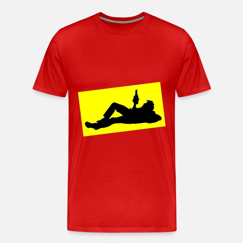 Drinking Bier Silhouette - Männer Premium Bio T-Shirt - Rot