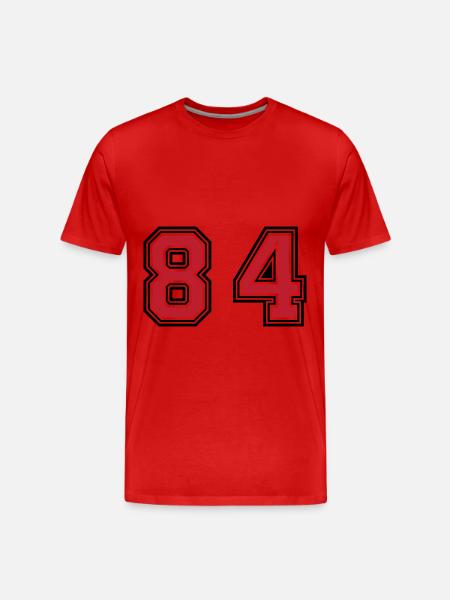84 Zahl Symbol - Männer Premium Bio T-Shirt - Rot