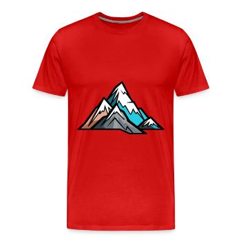 Symbole de l’alpiniste des montagnes - T-shirt bio Premium Homme - rouge - Devant - Damien (186cm)