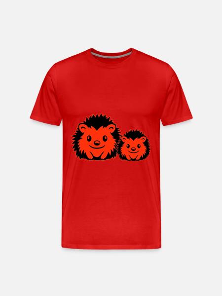 Igel Comic Niedlich - Männer Premium Bio T-Shirt - Rot