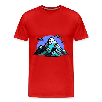 Mountains Alps Symbol - Men's Premium Organic T-Shirt - red - Front - Damien (186cm)