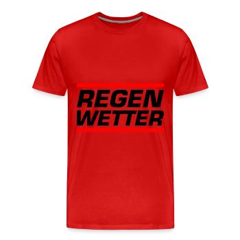 Regen Wetter - Männer Premium Bio T-Shirt - Rot - Vorne - Damien (186cm)