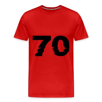 70 Zahl - Männer Premium Bio T-Shirt - Rot - Vorne - Damien (186cm)