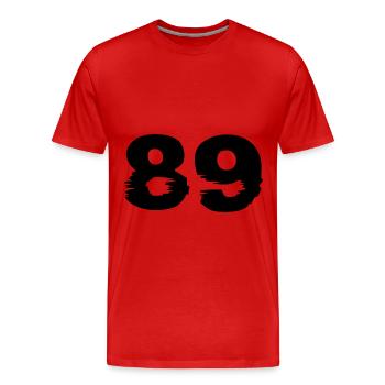 89 number - Men's Premium Organic T-Shirt - red - Front - Damien (186cm)