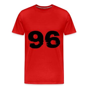 96 Zahl - Männer Premium Bio T-Shirt - Rot - Vorne - Damien (186cm)