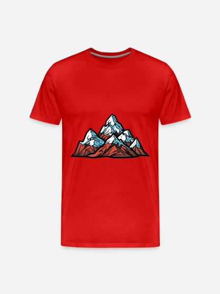 Mountains Alps Symbol - Men's Premium Organic T-Shirt - red