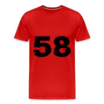 58 Zahl - Männer Premium Bio T-Shirt - Rot - Vorne - Damien (186cm)