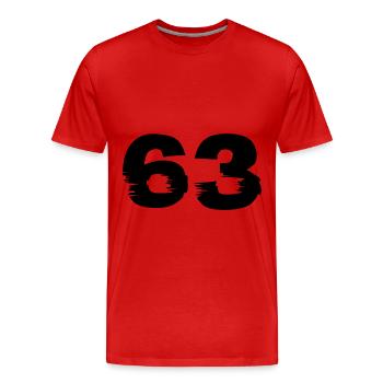 63 Zahl - Männer Premium Bio T-Shirt - Rot - Vorne - Damien (186cm)