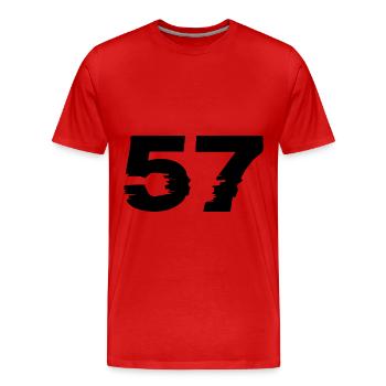 57 Nombre - T-shirt bio Premium Homme - rouge - Devant - Damien (186cm)
