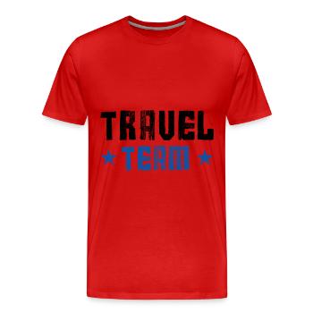 Travel Team - Männer Premium Bio T-Shirt - Rot - Vorne - Damien (186cm)
