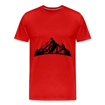 Berge Mountains Silhouette - Men's Premium Organic T-Shirt - red - Front - Damien (186cm)
