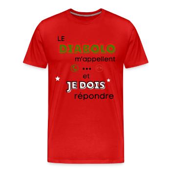 Cadeau humour diabolo cirque passion drôle - T-shirt bio Premium Homme - rouge - Devant - Damien (186cm)