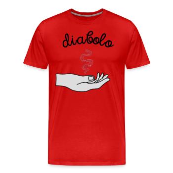 Cadeau humour diabolo cirque passion drôle - T-shirt bio Premium Homme - rouge - Devant - Damien (186cm)