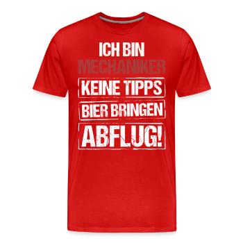 I'm a mechanic - bring beer and take off - Men's Premium Organic T-Shirt - red - Front - Damien (186cm)