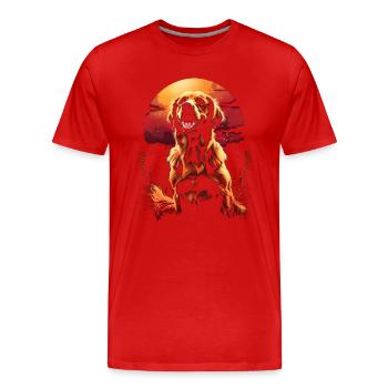 drôle Golden Retriever chien Art propriétaire de chien - T-shirt bio Premium Homme - rouge - Devant - Damien (186cm)