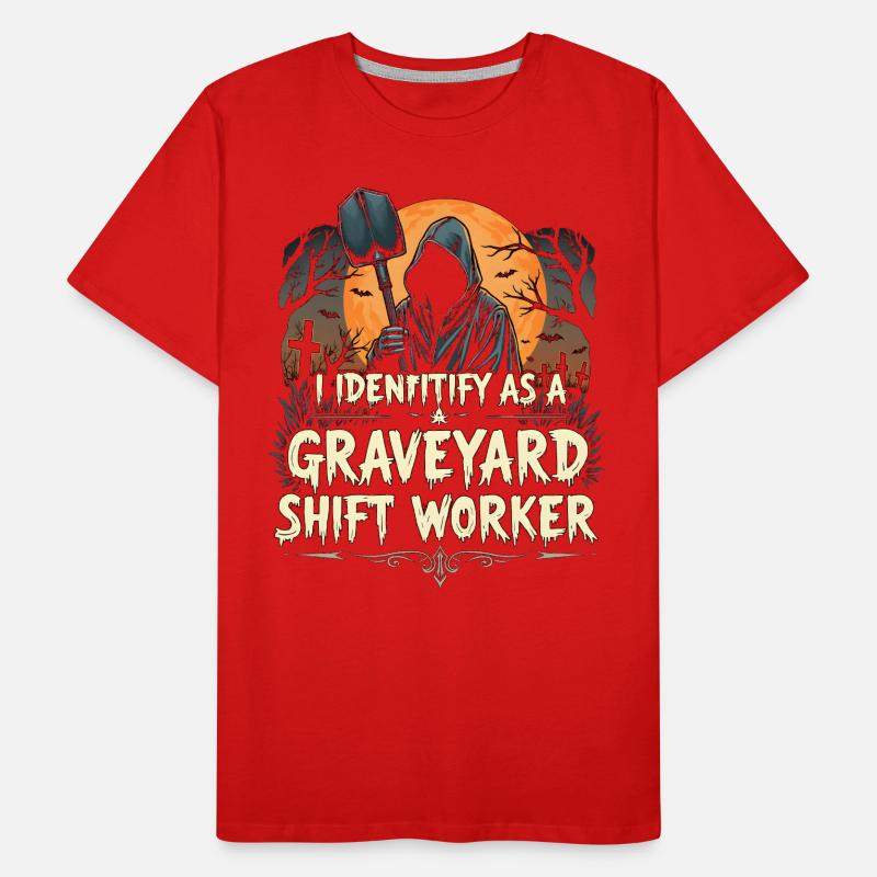 lustiges I Identify As A Graveyard Shift Worker Männer Premium Bio T-Shirt
