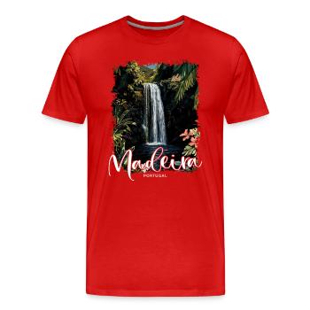 Île de Madère Portugal Vacances Visites Souvenirs - T-shirt bio Premium Homme - rouge - Devant - Damien (186cm)