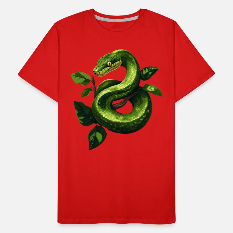 Green Tree Python Snakes Lover Terrarium Men's Premium Organic T-Shirt