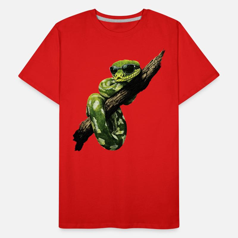 Green Tree Python Snakes Lover Terrarium Men's Premium Organic T-Shirt