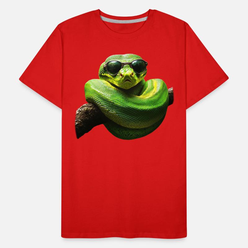 Green Tree Python Snakes Lover Terrarium Men's Premium Organic T-Shirt