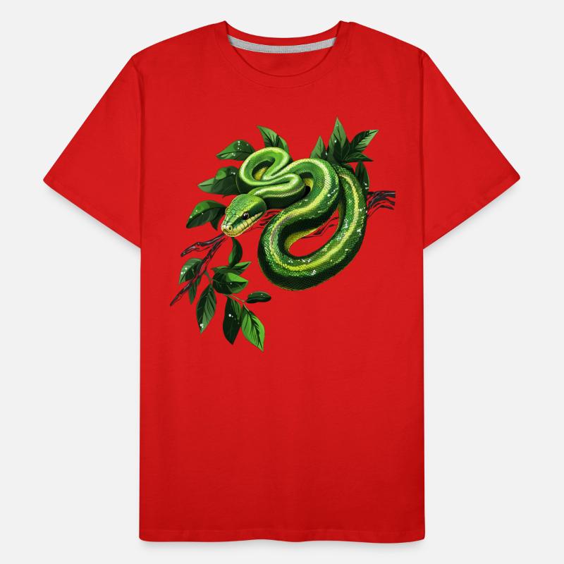 Green Tree Python Snakes Lover Terrarium Men's Premium Organic T-Shirt