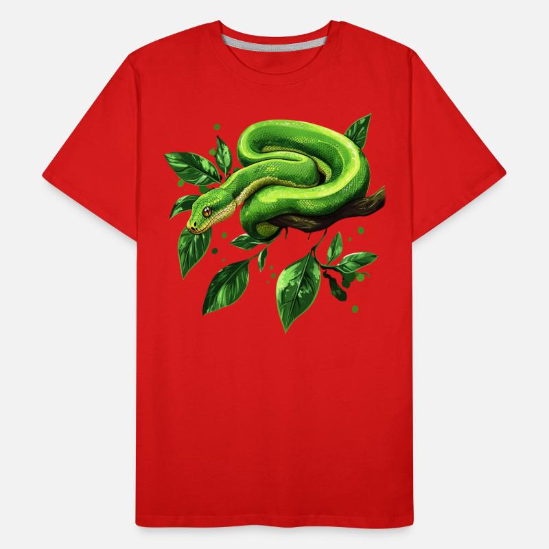 Green Tree Python Snakes Lover Terrarium Men's Premium Organic T-Shirt
