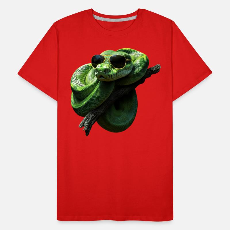 Green Tree Python Snakes Lover Terrarium Men's Premium Organic T-Shirt