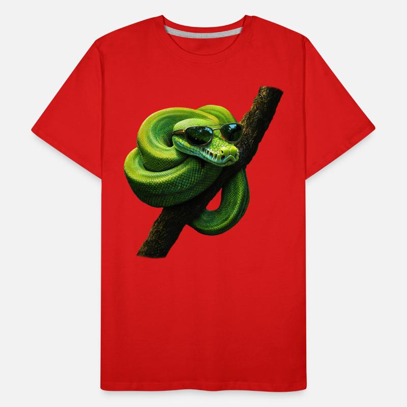 Green Tree Python Snakes Lover Terrarium Men's Premium Organic T-Shirt