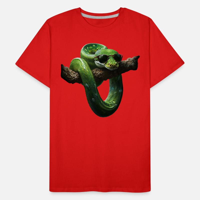 Green Tree Python Snakes Lover Terrarium Men's Premium Organic T-Shirt