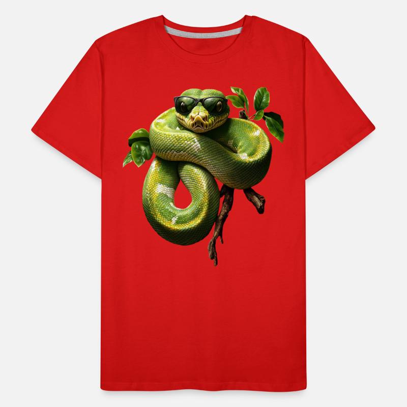 Green Tree Python Snakes Lover Terrarium Men's Premium Organic T-Shirt