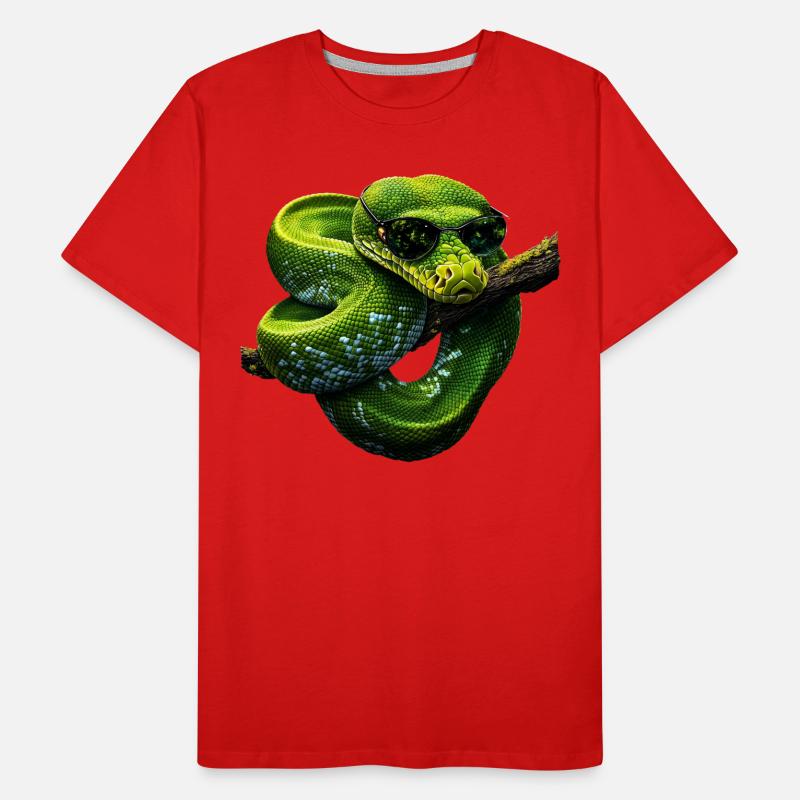 Green Tree Python Snakes Lover Terrarium Men's Premium Organic T-Shirt