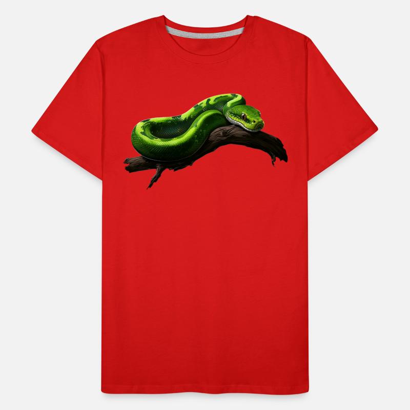 Arbre vert Python Serpents Amoureux Terrarium T-shirt bio Premium Homme
