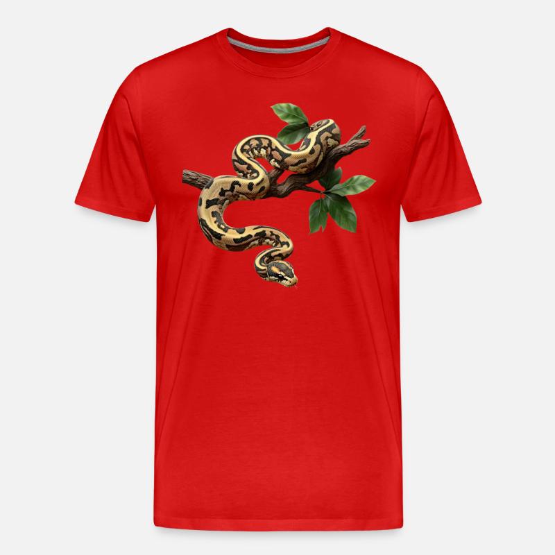 Königspython Schlangen Liebhaber Terrarium Python - Männer Premium Bio T-Shirt - Rot