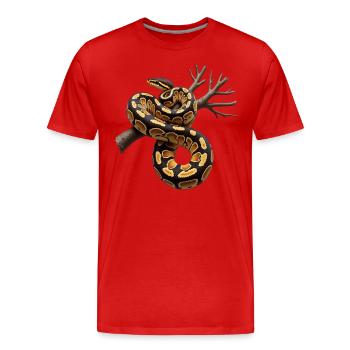 King Python Snakes Lover Terrarium Python - Men's Premium Organic T-Shirt - red - Front - Damien (186cm)