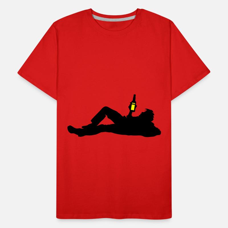 Drinking Bier Silhouette Männer Premium Bio T-Shirt