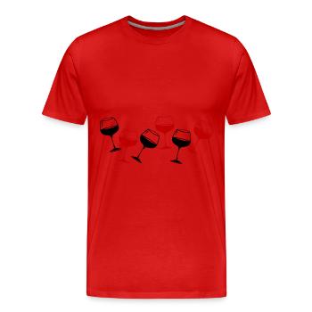 Verre à vin rouge de vin - T-shirt bio Premium Homme - rouge - Devant - Damien (186cm)