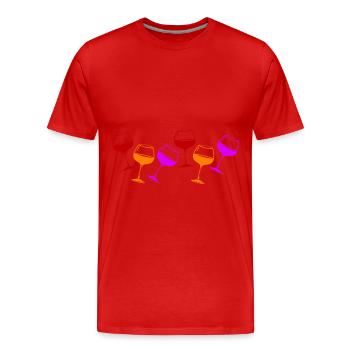 Verre à vin rouge de vin - T-shirt bio Premium Homme - rouge - Devant - Damien (186cm)