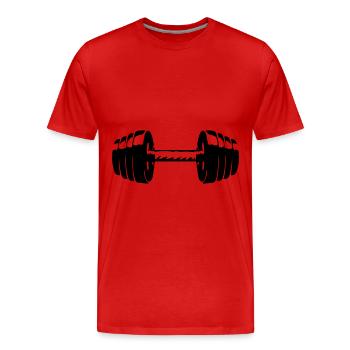 Haltères Fitness - T-shirt bio Premium Homme - rouge - Devant - Damien (186cm)