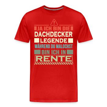 dachdecker rentner mit stil roofer dach decken - Männer Premium Bio T-Shirt - Rot - Vorne - Damien (186cm)
