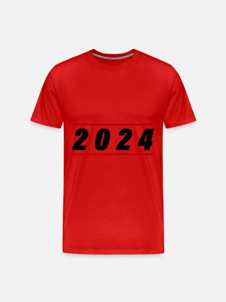 2024 Jahr - Männer Premium Bio T-Shirt - Rot