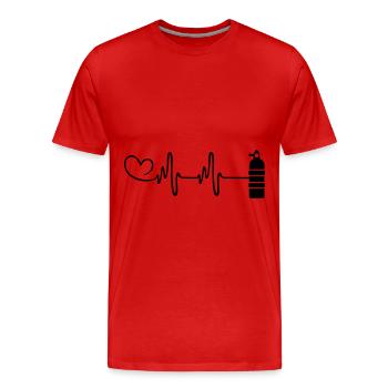 Oxygen Diving Pulse Heart - T-shirt bio Premium Homme - rouge - Devant - Damien (186cm)