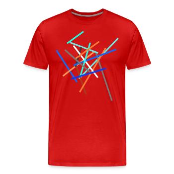 Construction de science-fiction moderne abstraite - T-shirt bio Premium Homme - rouge - Devant - Damien (186cm)