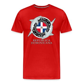 Requin de récif des Caraïbes République dominicaine - T-shirt bio Premium Homme - rouge - Devant - Damien (186cm)