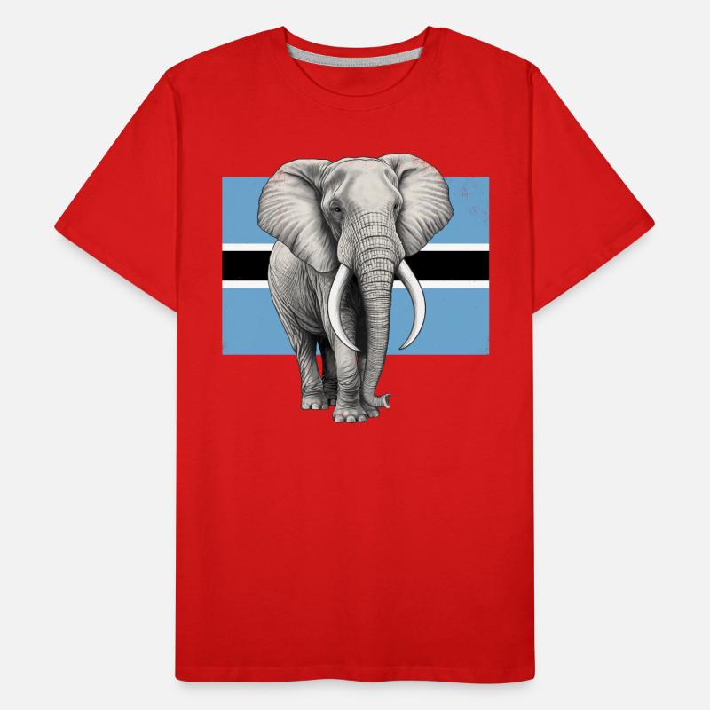 Drapeau éléphant du Botswana T-shirt bio Premium Homme